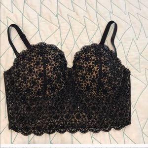Bebe rhinestone bustier